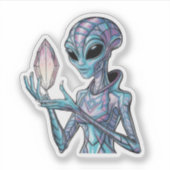 Mystischer Außerirdischer Aufkleber (Vorderseite)