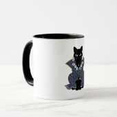 Mystischer Batik-Katzenkönigin-Kaffeebecher Tasse (Vorderseite Links)