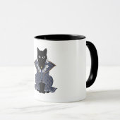 Mystischer Batik-Katzenkönigin-Kaffeebecher Tasse (VorderseiteRechts)