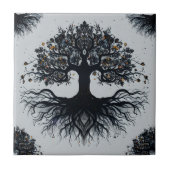 Mystischer Baum der Lebenskultur Fliese (Vorderseite)