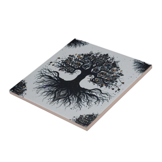 Mystischer Baum der Lebenskultur Fliese (Seite)