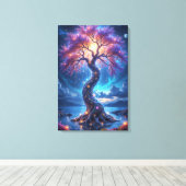 Mystischer Baum des Lebens und Himmelsgarten Leinwanddruck (Insitu (Holzboden))