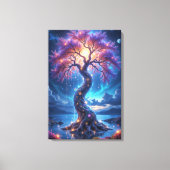 Mystischer Baum des Lebens und Himmelsgarten Leinwanddruck (Vorderseite)