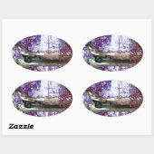 Mystischer Baum Ovaler Aufkleber (Blatt)