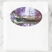 Mystischer Baum Ovaler Aufkleber (Tasche)