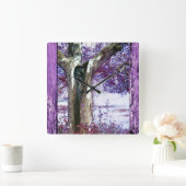 Mystischer Baum Quadratische Wanduhr (Zuhause)
