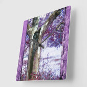Mystischer Baum Quadratische Wanduhr (Winkel)