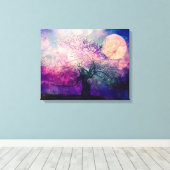 Mystischer Baum und Nachtmond Leinwanddruck (Insitu (Holzboden))