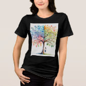 Mystischer Baum unter dem Girl-T - Shirt - Schwarz (Vorderseite)