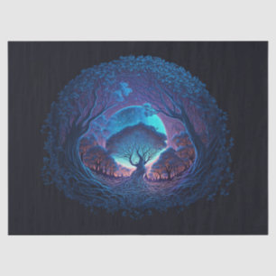Mystischer Baum von Roots Lit von Grossmond Decoup Seidenpapier