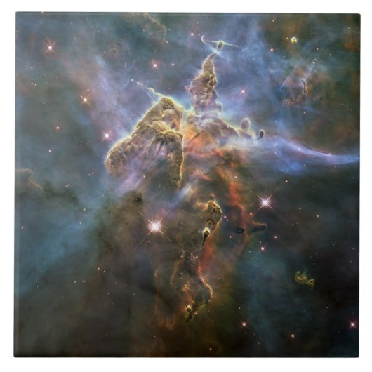 Mystischer Berg in Carina Nebula Hubble Space Fliese (Vorderseite)