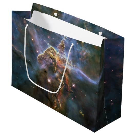 Mystischer Berg in Carina Nebula Hubble Space Große Geschenktüte (Vorderseite Schrägansicht)