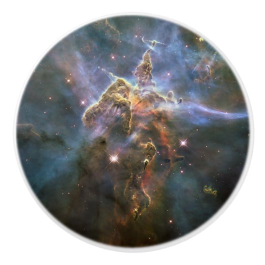 Mystischer Berg in Carina Nebula Hubble Space Keramikknauf (Vorderseite)