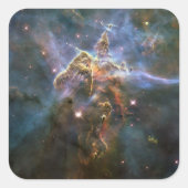 Mystischer Berg in Carina Nebula Hubble Space Quadratischer Aufkleber (Vorderseite)