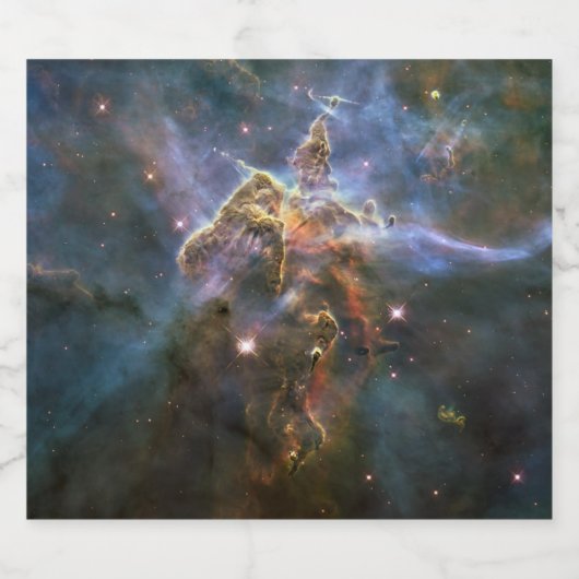 Mystischer Berg in Carina Nebula Hubble Space Schaumweinetikett (Einzelnes Label)