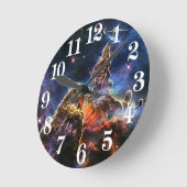 Mystischer Berg in der Raum NASA Runde Wanduhr (Winkel)