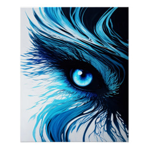Mystischer blauer Blick: Die Kunst, die hypnotisie Poster