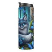 Mystischer Blauer Fox im Wald Thermosbecher (Nach rechts gedreht)