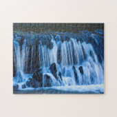 Mystischer blauer Wasserfall Puzzle (Horizontal)