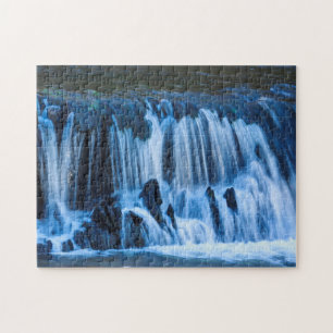 Mystischer blauer Wasserfall Puzzle
