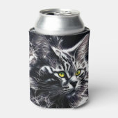 Mystischer Blick: Abstrakte schwarze und silberne Dosenkühler (Kanne Vorderseite)