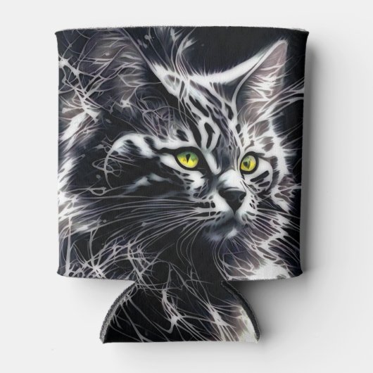 Mystischer Blick: Abstrakte schwarze und silberne Dosenkühler (Vorderseite)