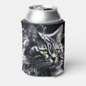 Mystischer Blick: Abstrakte schwarze und silberne Dosenkühler (Kanne Rückseite)