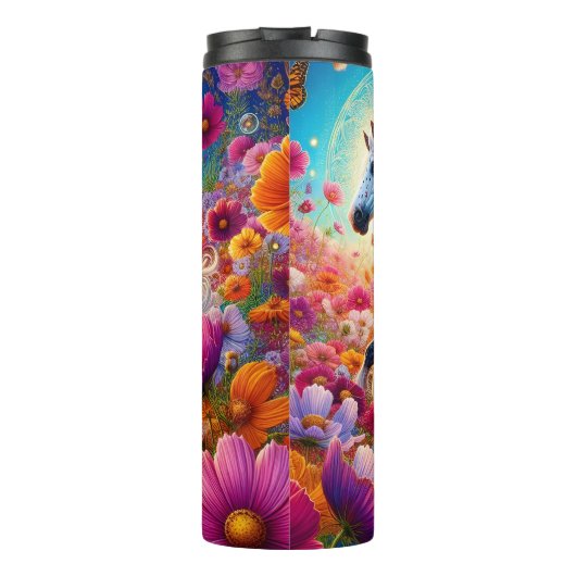 Mystischer Blütengarten Thermosbecher (Rückseite)