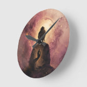Mystischer Buddha | Zen Meditation Runde Wanduhr (Winkel)