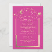 Mystischer Chic Pink Gold Sun Moon Stars Kinderdus Einladung (Vorderseite)