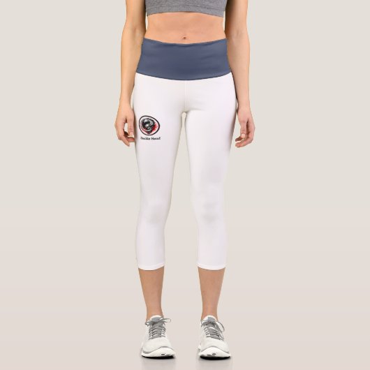 Mystischer Doppelkopf Drache - Rund Minimal Design Capri Leggings (Vorderseite)