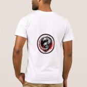 Mystischer Doppelkopf Drache - Rund Minimal Design T-Shirt (Rückseite)