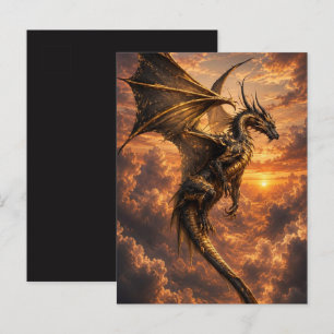 Mystischer Drache Alte Mondpostkarte Erhalten Postkarte