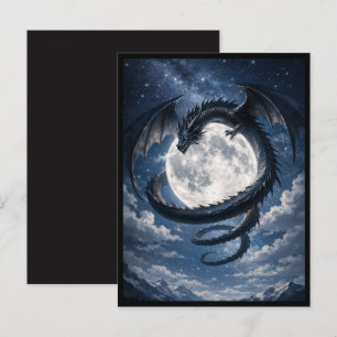 Mystischer Drache Alte Mondpostkarte Erhalten Postkarte