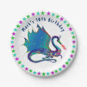 Mystischer Drache aus der Sammlung des farbenfrohe Pappteller (Vorderseite)