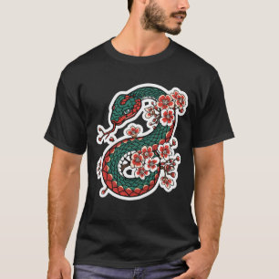 Mystischer Drache & Kirschblüten-Fantasie-Art-Graf T-Shirt
