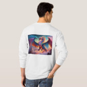 Mystischer Drache und Phoenixmalerei T-Shirt (Schwarz voll)