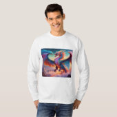 Mystischer Drache und Phoenixmalerei T-Shirt (Vorne ganz)