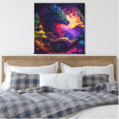 Mystischer Drache verzauberte Forest Fantasy Art Leinwanddruck (Insitu (Schlafzimmer))