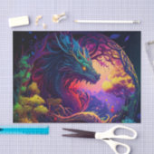 Mystischer Drache verzauberte Forest Fantasy Decou Seidenpapier (Handwerk)