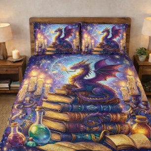 Mystischer Drache Zauberer Bücher Kissenbezug