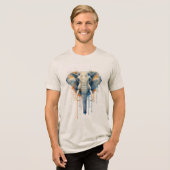 Mystischer Elefant Tri-Blend Shirt (Vorderseite voll)