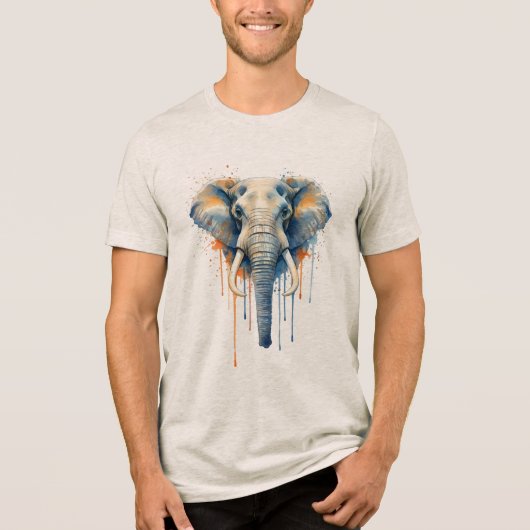 Mystischer Elefant Tri-Blend Shirt (Vorderseite)