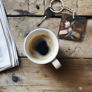 Mystischer Elf-Drachen-Begleiter-Schmetterling-Fan Schlüsselanhänger