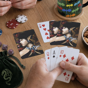 Mystischer Elf-Drachen-Begleiter Schmetterling Fan Spielkarten