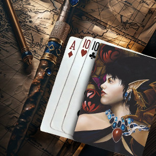 Mystischer Elf-Drachen-Begleiter Schmetterling Fan Spielkarten