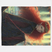 Mystischer Elf in einem Fantasy-Wald Fleecedecke (Vorderseite (Horizontal))