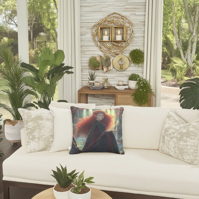 Mystischer Elf in einem Fantasy-Wald Kissen (Von Creator hochgeladen)