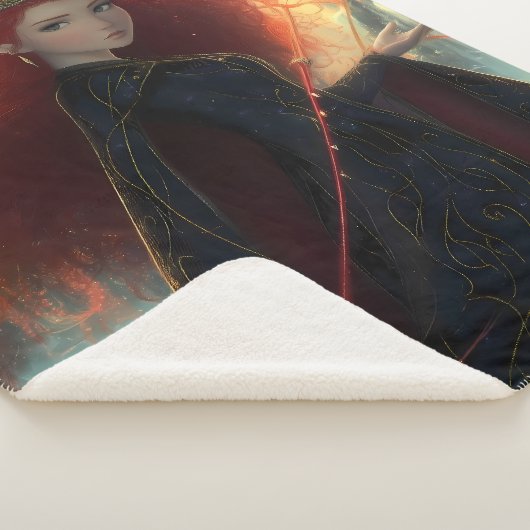 Mystischer Elf in einem Fantasy-Wald Sherpadecke (3/4)