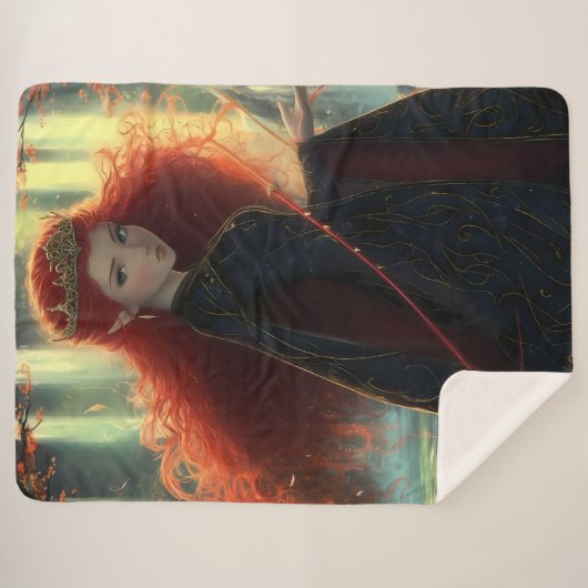 Mystischer Elf in einem Fantasy-Wald Sherpadecke (Vorderseite (Horizontal))